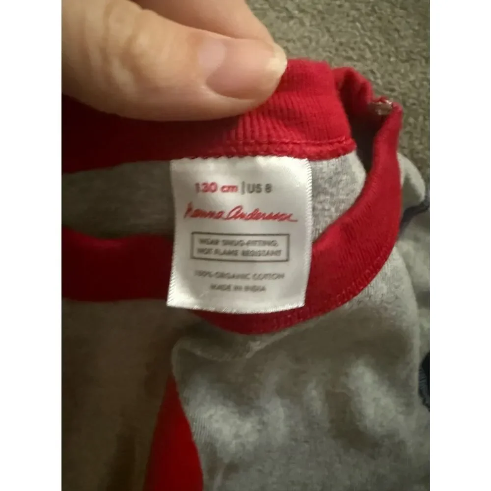 Hanna Andersson Scandinavian Gnome Striped Pajama Set Sz 130cm